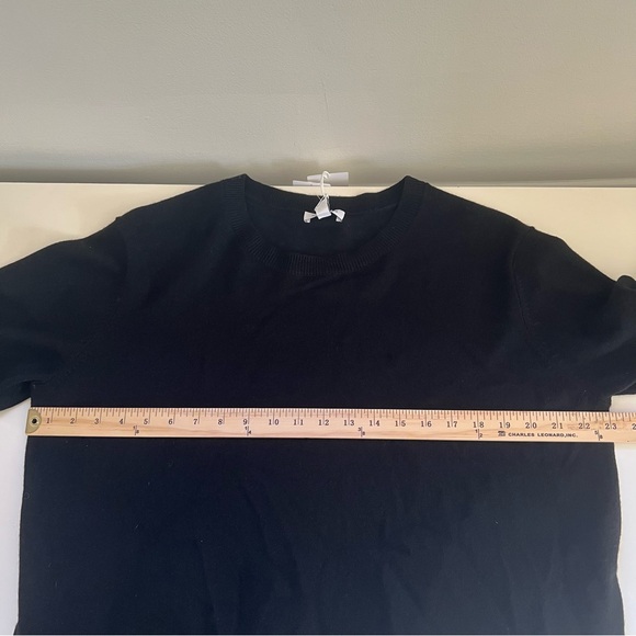 Nordstrom NWT Knit Dress Black Merino Wool Midi Size XL Mixes Media Minimalist - Picture 9 of 10